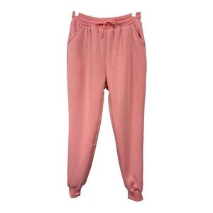 Flygo NEW Women's Small Pull On Jogger Sweatpants Sherpa Lined Pink Pockets